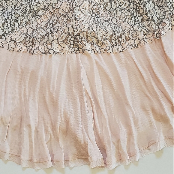 🌸 Free People Tell Tale Heart Lace Pink Black Tunic Dress, XS - Picture 7 of 8